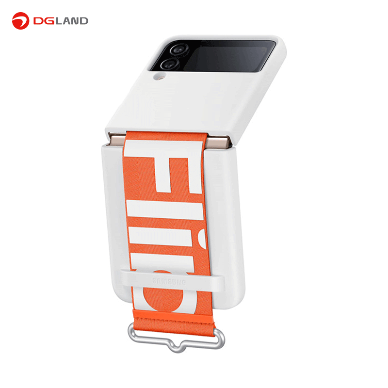 کاور سیلیکونی مناسب برای گوشی موبایل سامسونگ مدل Galaxy Z Flip 4 همراه با بند